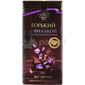 Шоколад Приморский кондитер горький 100г с карамелизированной фиалкой