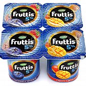 Йогурт Фруттис 5% малина/черника/абрикос/манго115г Campina (упаковка 4шт) 
