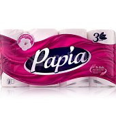 Бумага туалетная PAPIA 3сл 8 рулонов