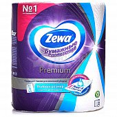 Полотенца бумажные ZEWA  Премиум 2шт 2-х слойные подходят для влажной уборки