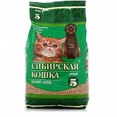 Наполнитель для кошачьих туалетов древесный Сибирская кошка Лесной для котят 5л
