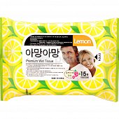 Салфетки влажные лимон 15л