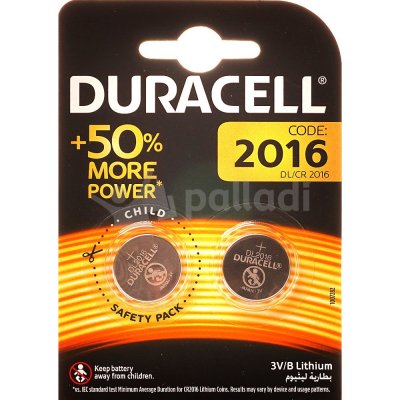 Батарейка для электронных приборов Duracell,тип 2016, 3V,2шт