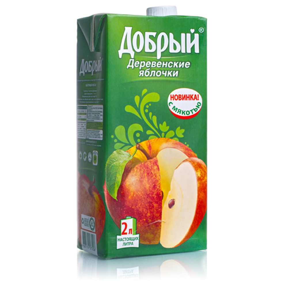 Сок Добрый 2л Деревенские яблочки 100% сок купить за 295 руб. с ...