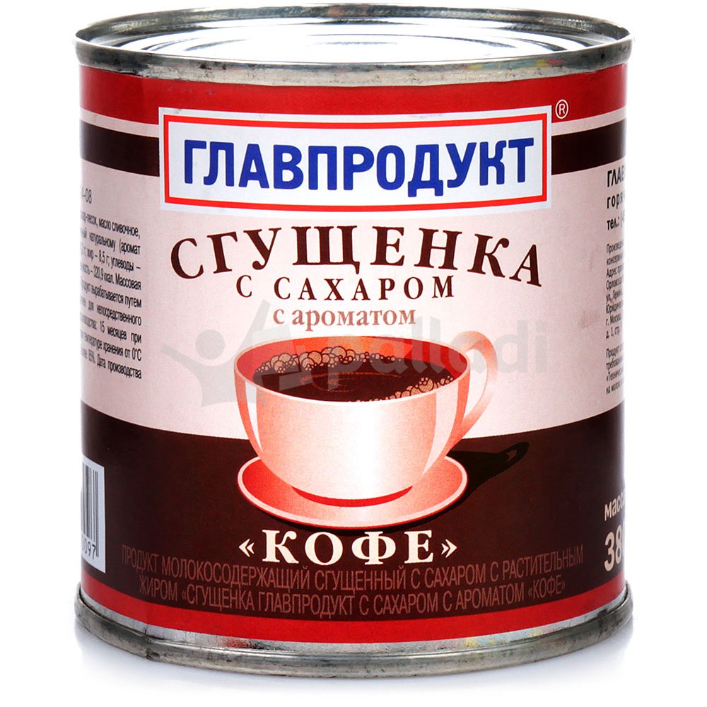 Сгущенка с ароматом кофе 8,5% 380г ж/б Главпродукт