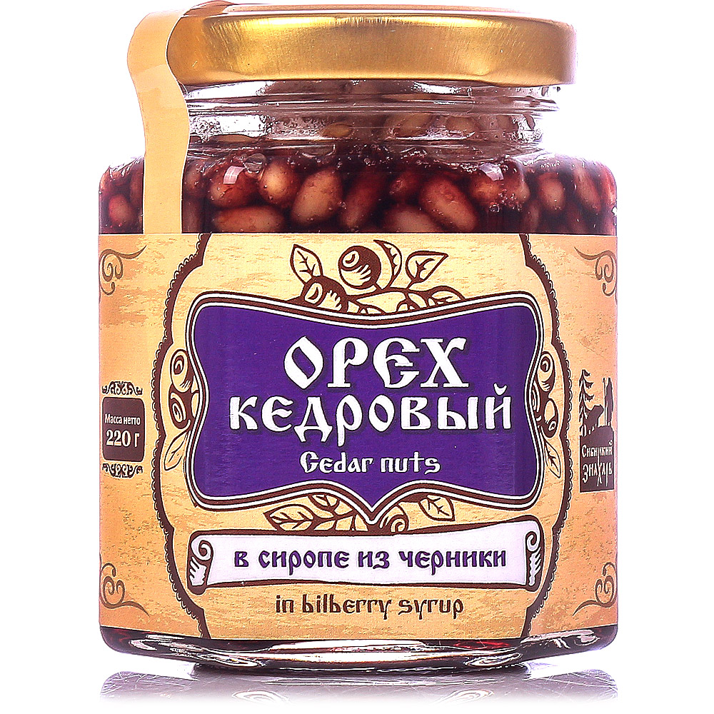 Варенье Сибирский знахарь 220г кедровый орех в сиропе из черники купить за 295 р