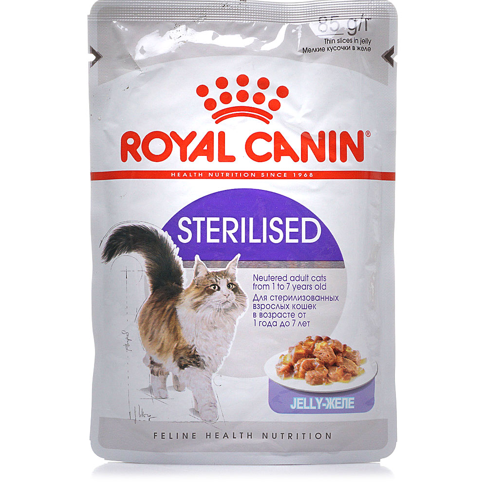 Royal canin sterilised стерилизованных. Роял Канин стерилизед для кошек. Роял Канин для кошек стерилизованных 1+. Роял Канин для стерилизованных кошек паучи.