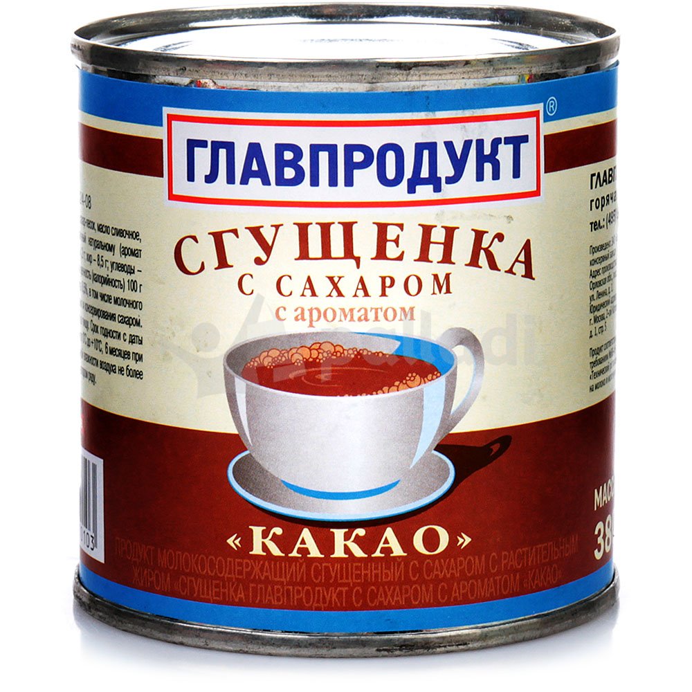 Сгущенка с ароматом какао 8,5% 380г ж/б Главпродукт