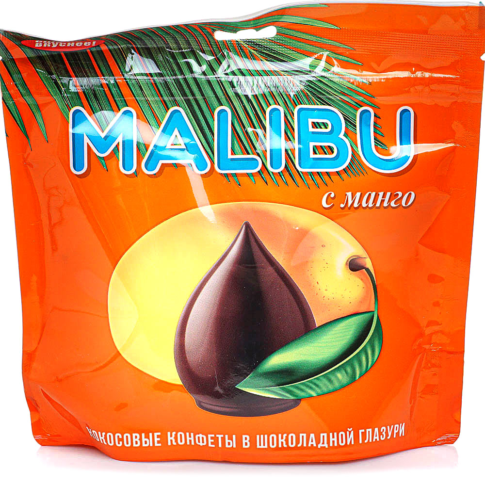 Конфеты Malibu кокосовые в шоколадной глазури 140г манго купить за 104 ...