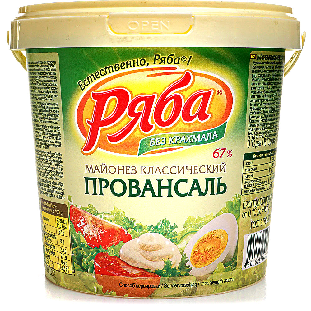 Майонез Ряба 670г провансаль, ведро купить за 156 руб. с доставкой на дом в  интернет-магазине «Palladi» в Южно-Сахалинске
