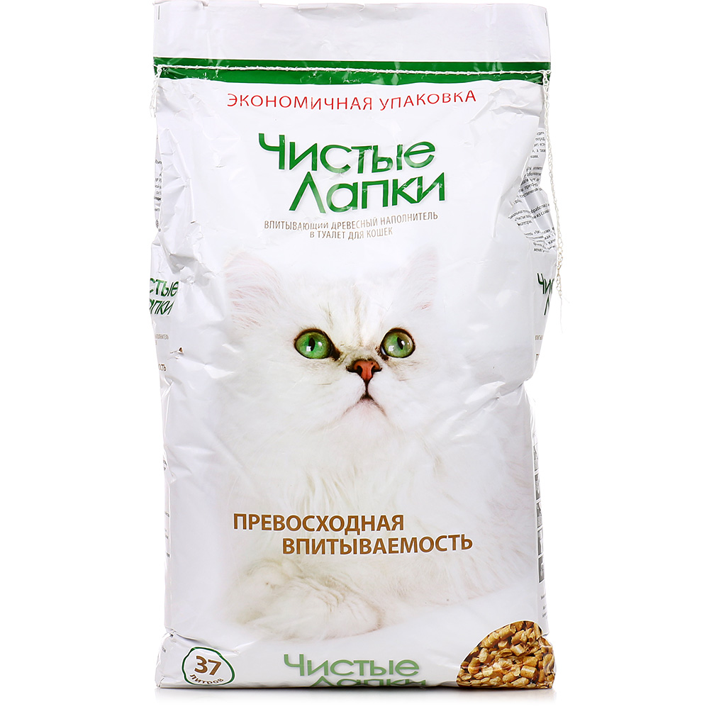 Наполнитель для кошачьих туалетов древесный Чистые лапки 37л купить за ...