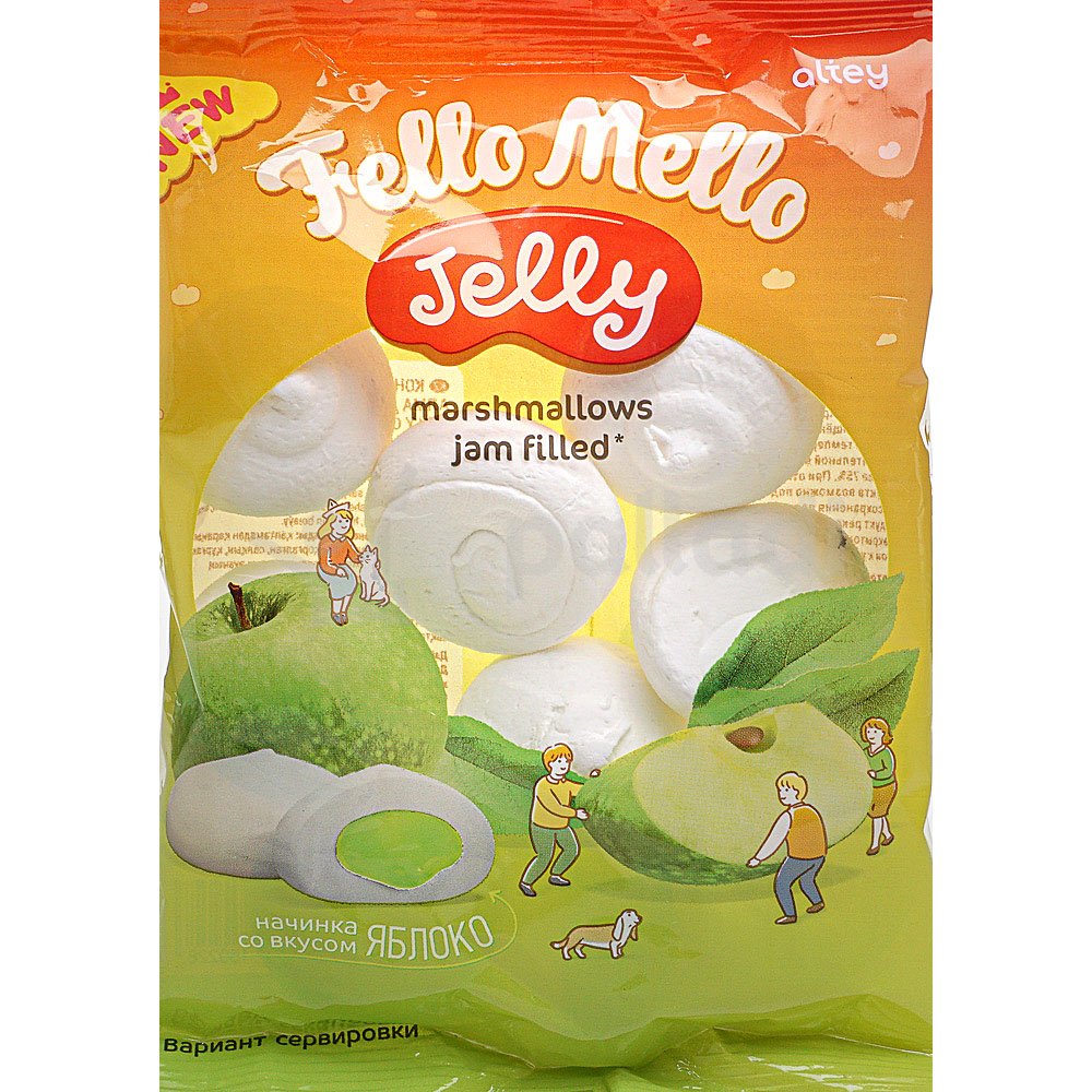 Зефир жевательный Fello Mello Jelly 55г со вкусом яблока