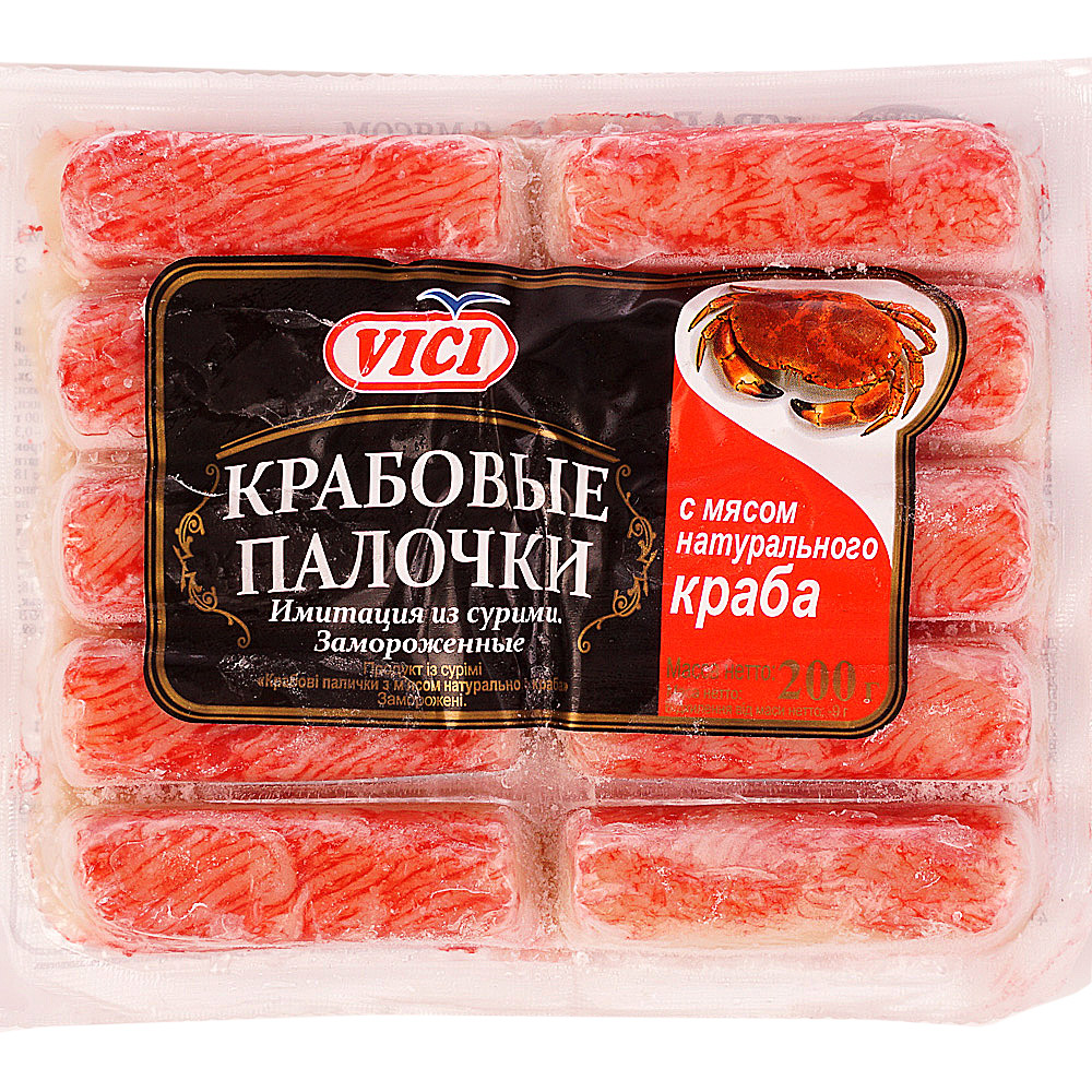 Краба vici. Крабовые палочки Vici с мясом натурального краба 200 г. Крабовые палочки с мясом краба Vici. Крабовые палочки 200гр Vici с мясом натур.краба. Крабовые палочки с мясом натур краба, Vici, 200 г 132.75.