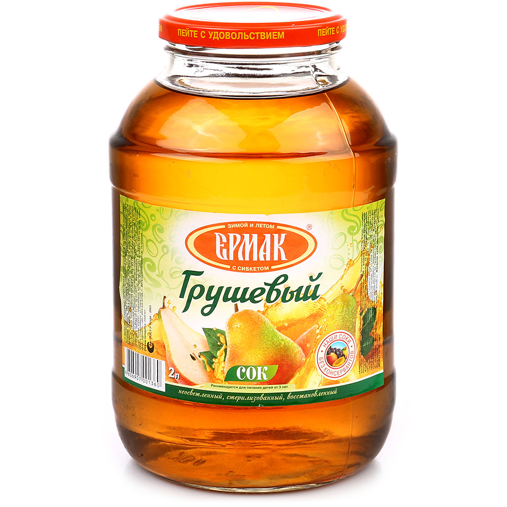 Сок Ермак 2л грушевый купить за 145 руб. с доставкой на дом в интернет ...