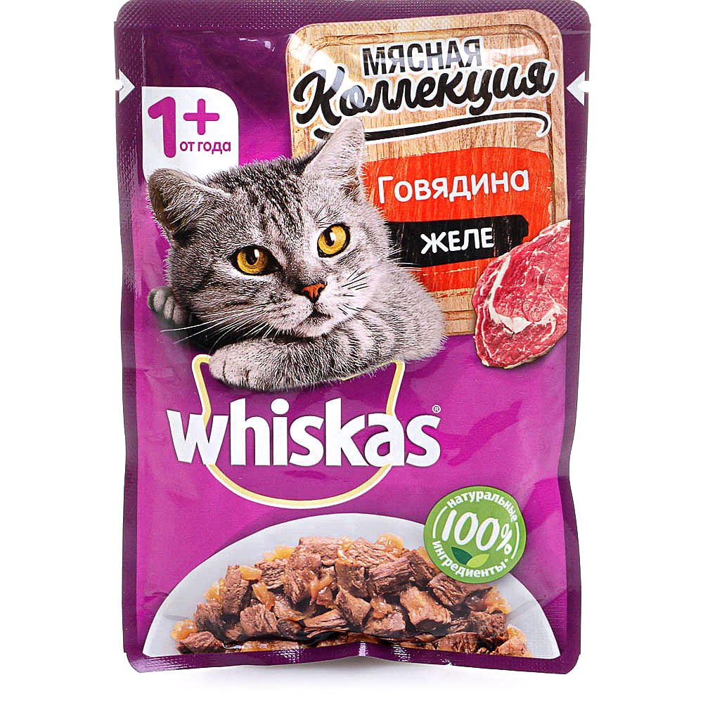 Вискас 85г Мясная коллекция говядина в желе для кошек купить за 37 руб ...