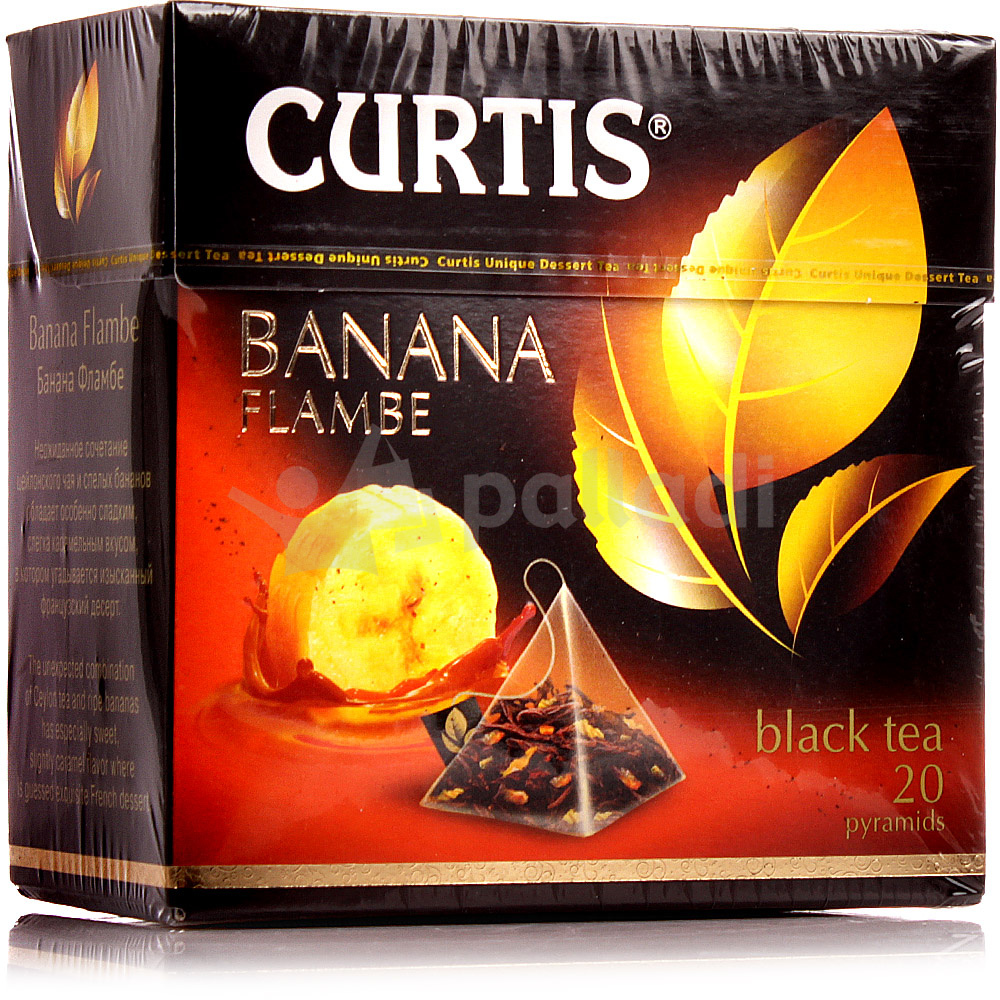 Banana tea. Чай Curtis Banana Flambe. Кертис пирамидки. Кертис банана фламбе. Чай Curtis 20 пак Banana Flambe черный.