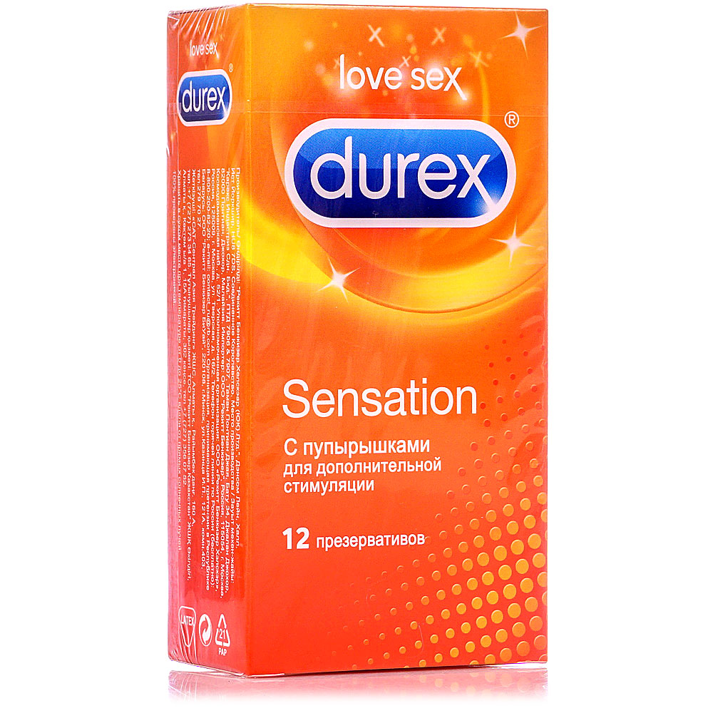 Презервативы DUREX Sensation (12шт) купить за 874 руб. с доставкой на дом в  интернет-магазине «Palladi» в Южно-Сахалинске