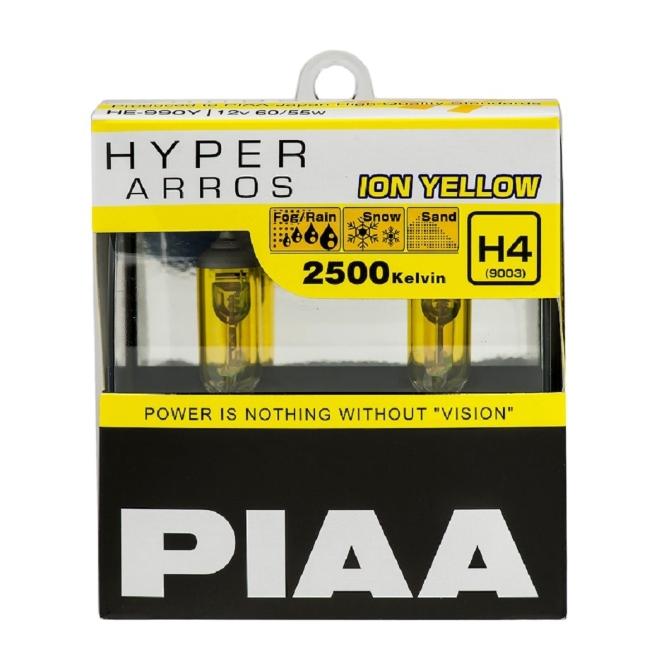 Лампы галогенные PIAA HYPER ARROS ION YELLOW (H4) 2500K 60/55W (2 шт)  Артикул: HE-990Y-H4 купить за 1 908 руб. с доставкой на дом в  интернет-магазине «Palladi» в Южно-Сахалинске