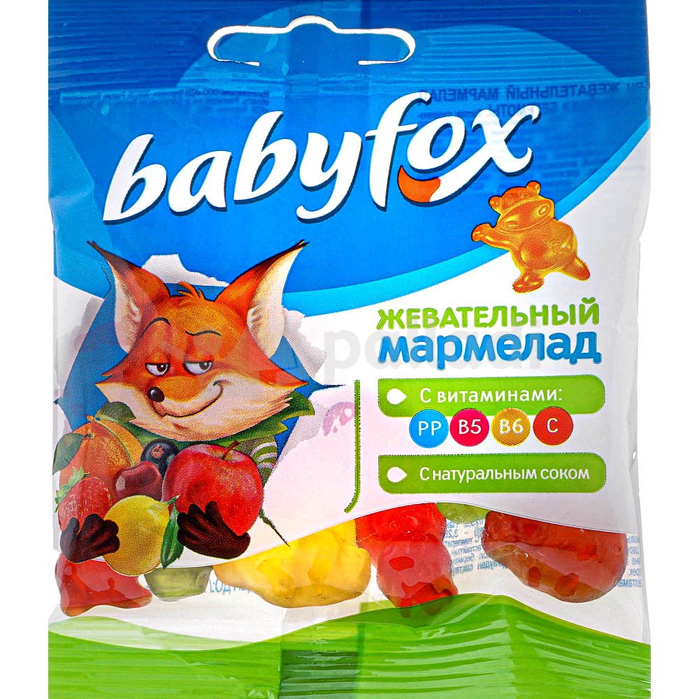 Мармелад жевательный Babyfox 30г бегемотики купить за 19 руб. с ...