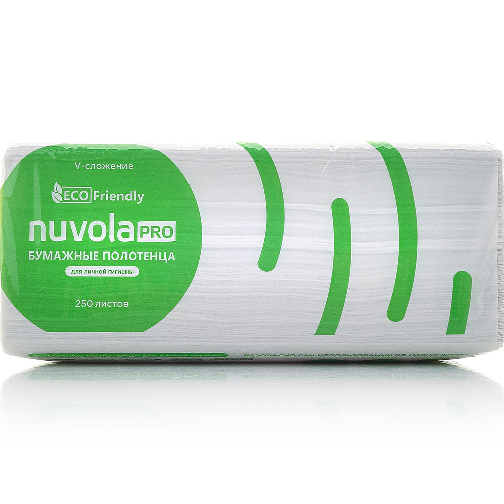 Полотенца бумажные для диспенсера NUVOLA ЭКО V сложения 1 слойные 250 .