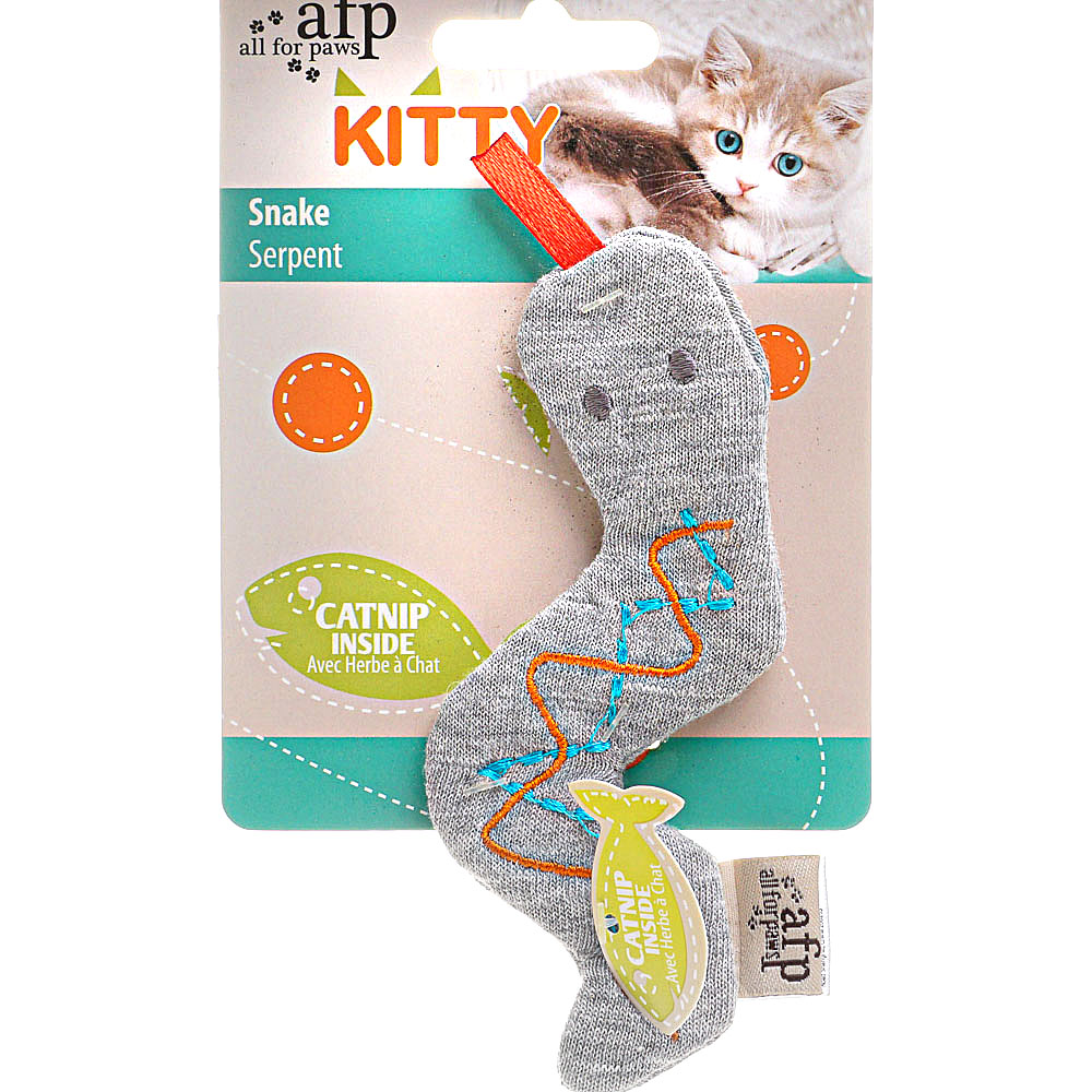 All For Paws Kitty Игрушка для кошек Змейка с кошачьей мятой 14см купить за  228 руб. с доставкой на дом в интернет-магазине «Palladi» в Южно-Сахалинске