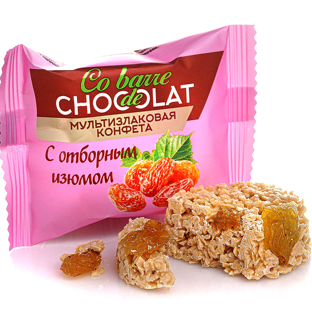 Конфеты злаковые Шоколатье с изюмом 200г купить за 129 руб. с доставкой ...