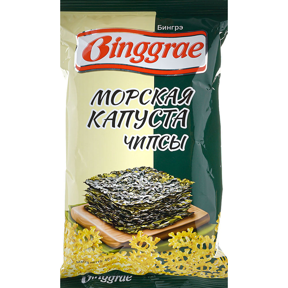 Чипсы Бингрей Морская капуста 40г 1/30 купить за 103 руб. с доставкой ...