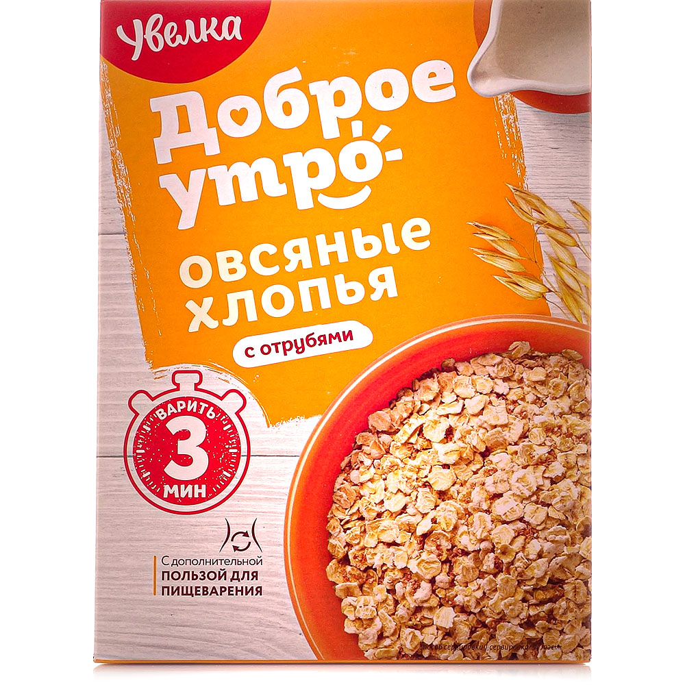 Хлопья Увелка 400г овсяные быстрые с пшеничными отрубями купить за 119 ...