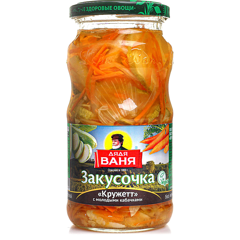 Закуска дядя ваня фото Дядя Ваня Закусочка Кружетт с молодыми кабачками 460г купить за 180 руб. с доста