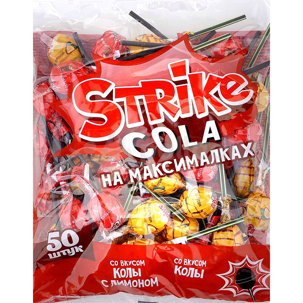 Чупа Чупс Страйк 565г со вкусом колы с лимоном (50шт) купить за 250 руб ...