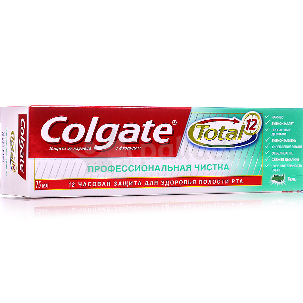 Зубная паста Colgate Total 12 Гель Профессиональная чистка 75мл купить за  275 руб. с доставкой на дом в интернет-магазине «Palladi» в Южно-Сахалинске