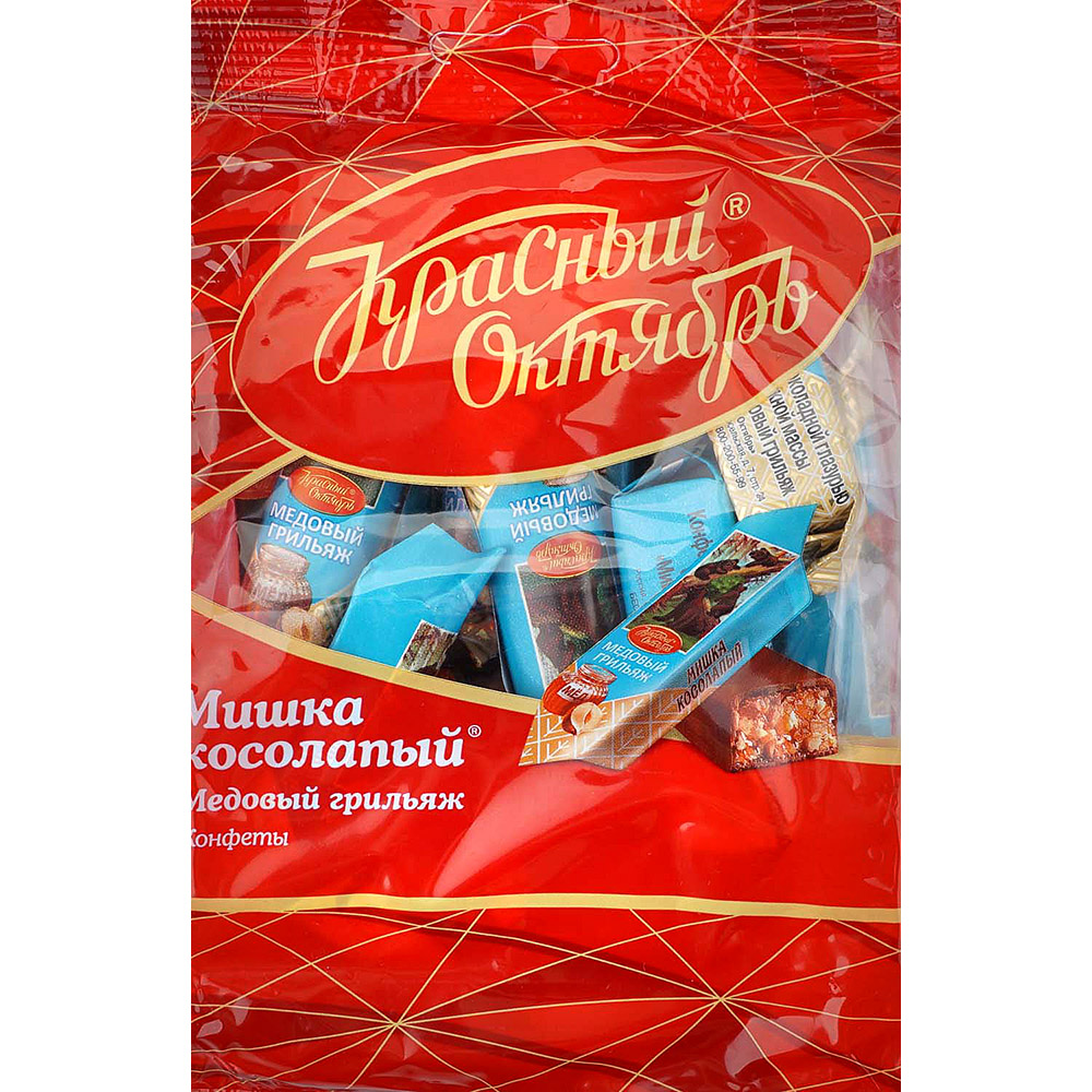 Конфеты Красный Октябрь 200г Мишка косолапый медовый грильяж купить за ...
