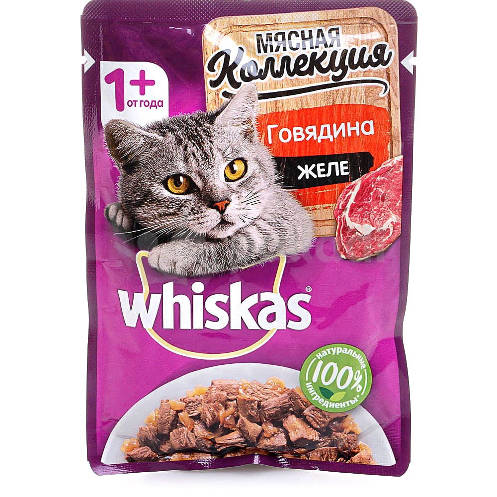 Вискас 85г Мясная коллекция говядина в желе для кошек купить за 37 руб ...