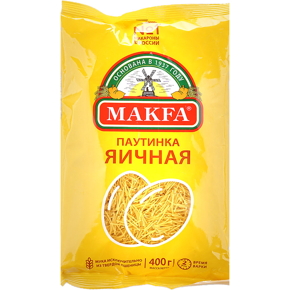 Макаронные изделия Макфа 400г паутинка яичная купить за 110 руб. с ...
