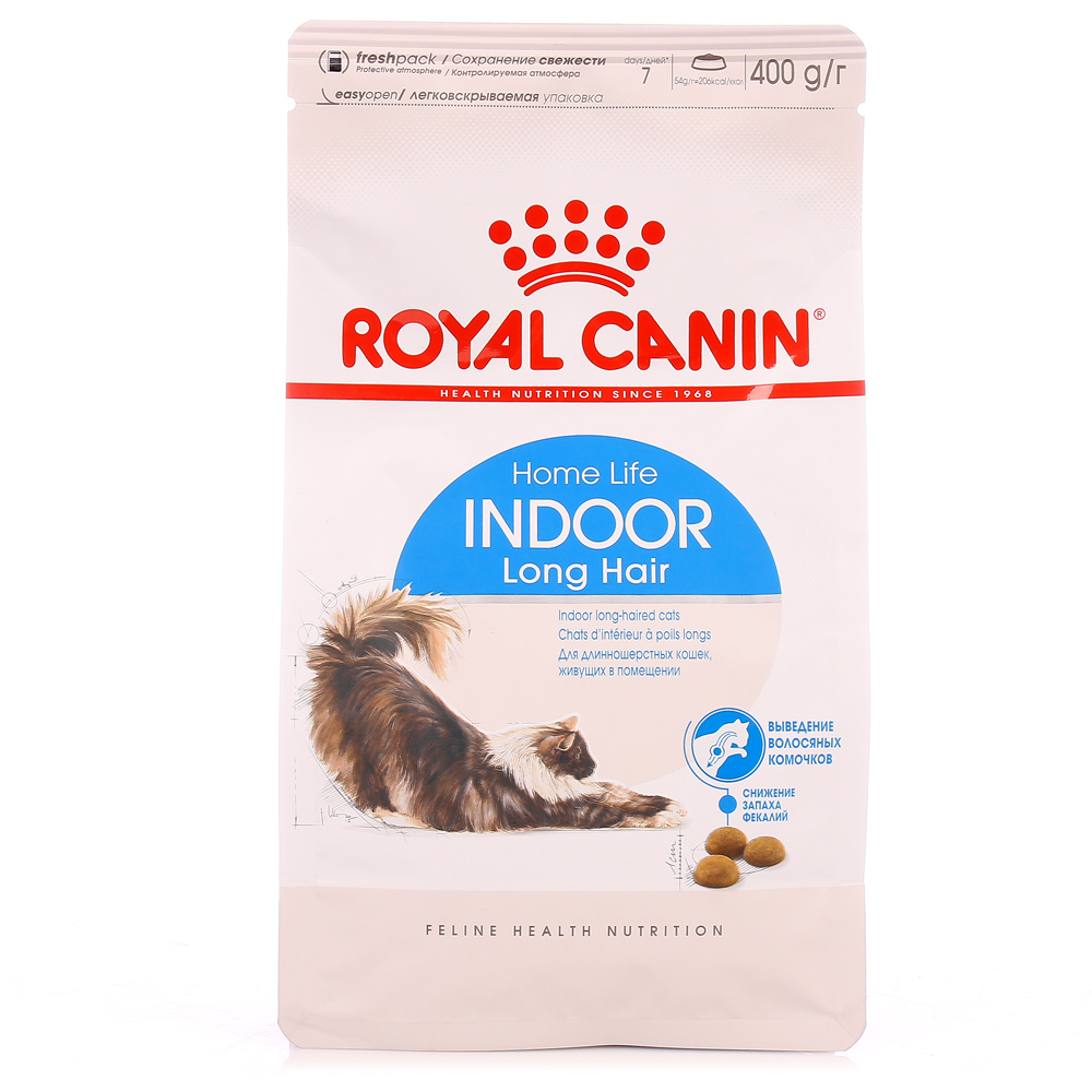 Royal Canin Indoor Long Hair Корм для длинношерстных кошек в возрасте от 1  года до 7 лет 400г для кошек купить за 966 руб. с доставкой на дом в  интернет-магазине «Palladi» в