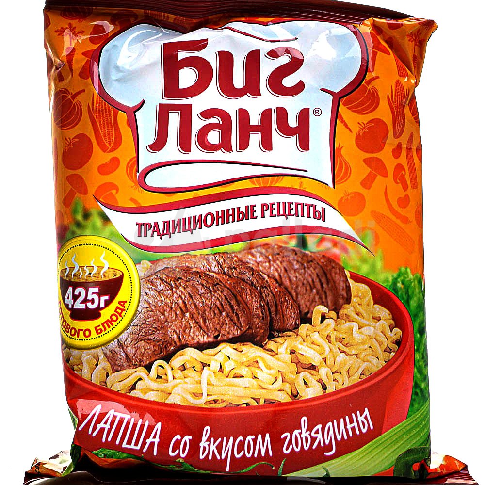 Лапша Биг Ланч 75г со вкусом говядины