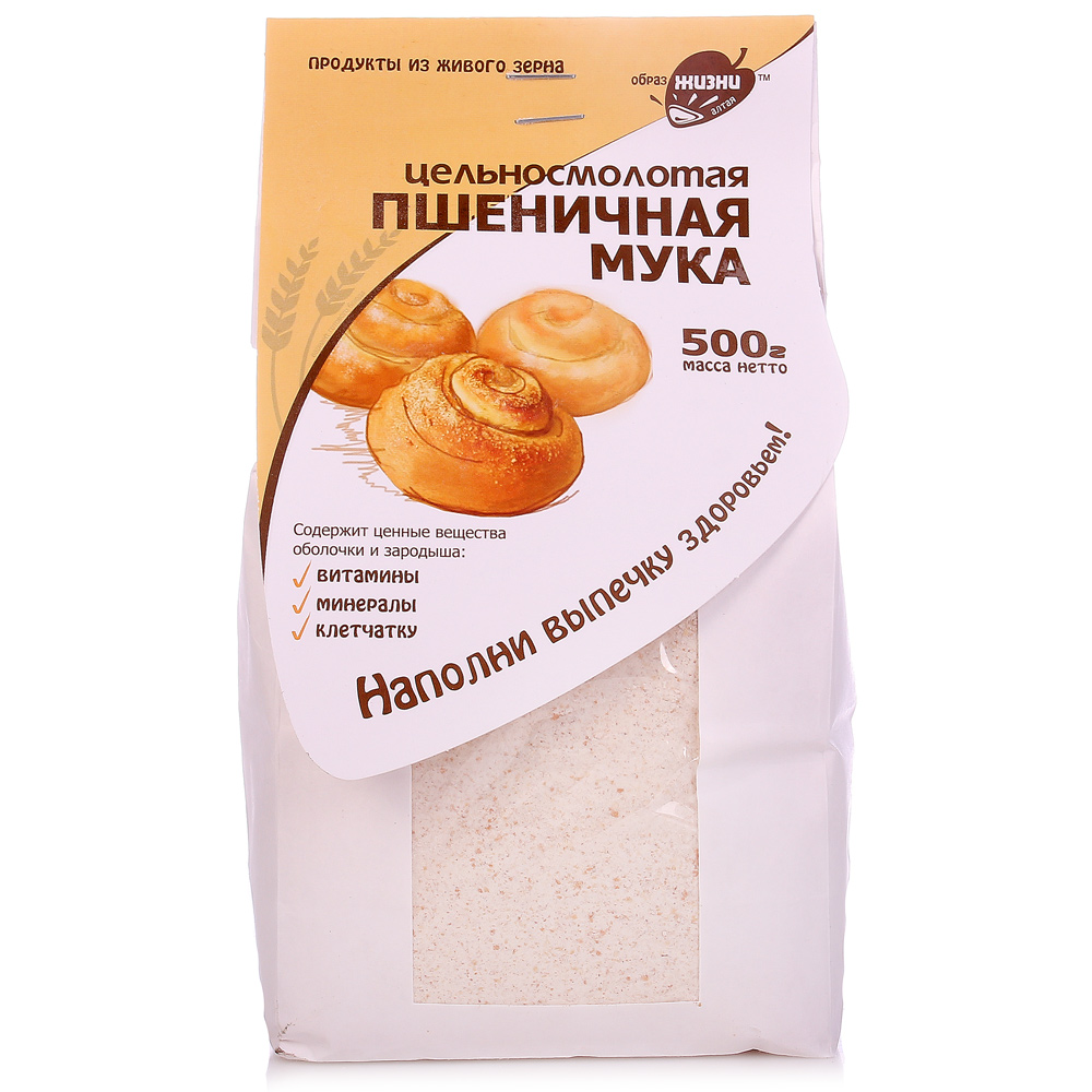 Мука Образ жизни 500г пшеничная цельносмолотая купить за 90 руб. с ...