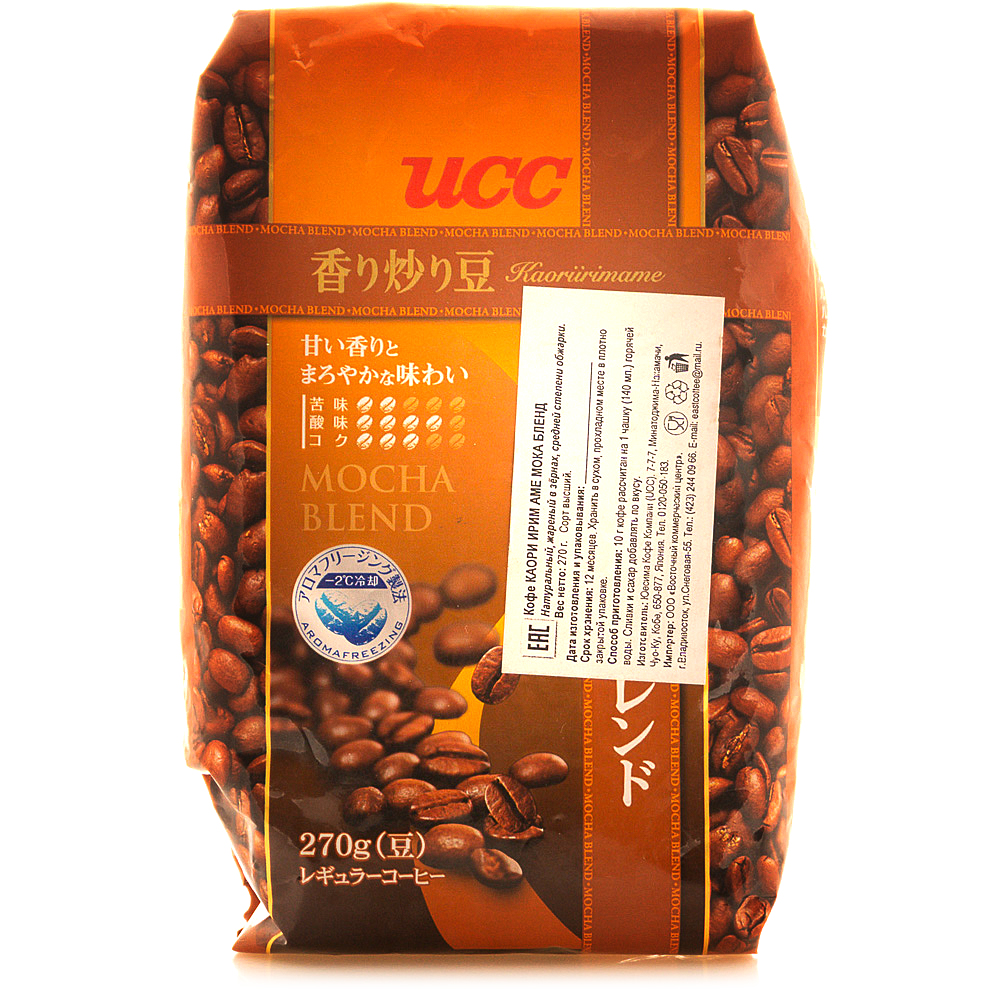 Кофе UCC Mocha Blend 270г зерновой купить за 799 руб. с доставкой на дом в  интернет-магазине «Palladi» в Южно-Сахалинске