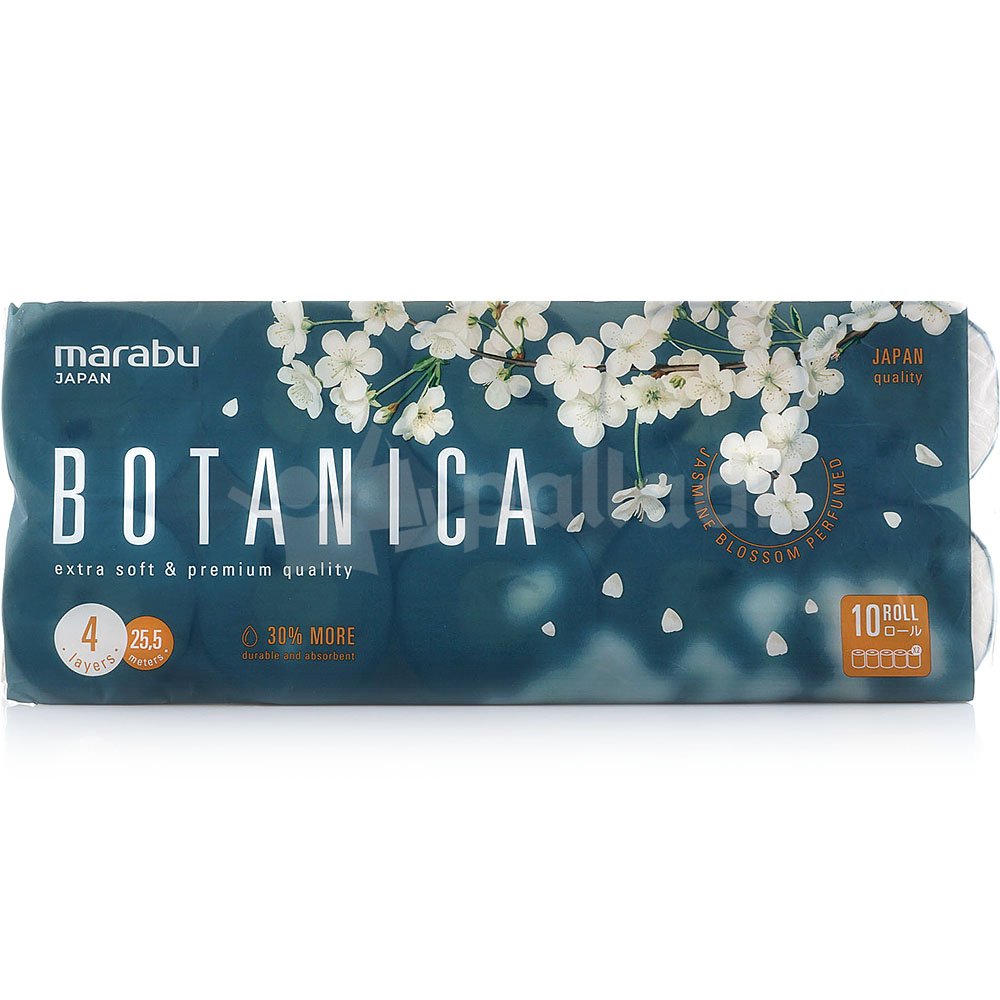 Бумага туалетная MARABU Botanica 4-х слойная 25,5м 10рулонов купить за 813  руб. с доставкой на дом в интернет-магазине «Palladi» в Южно-Сахалинске