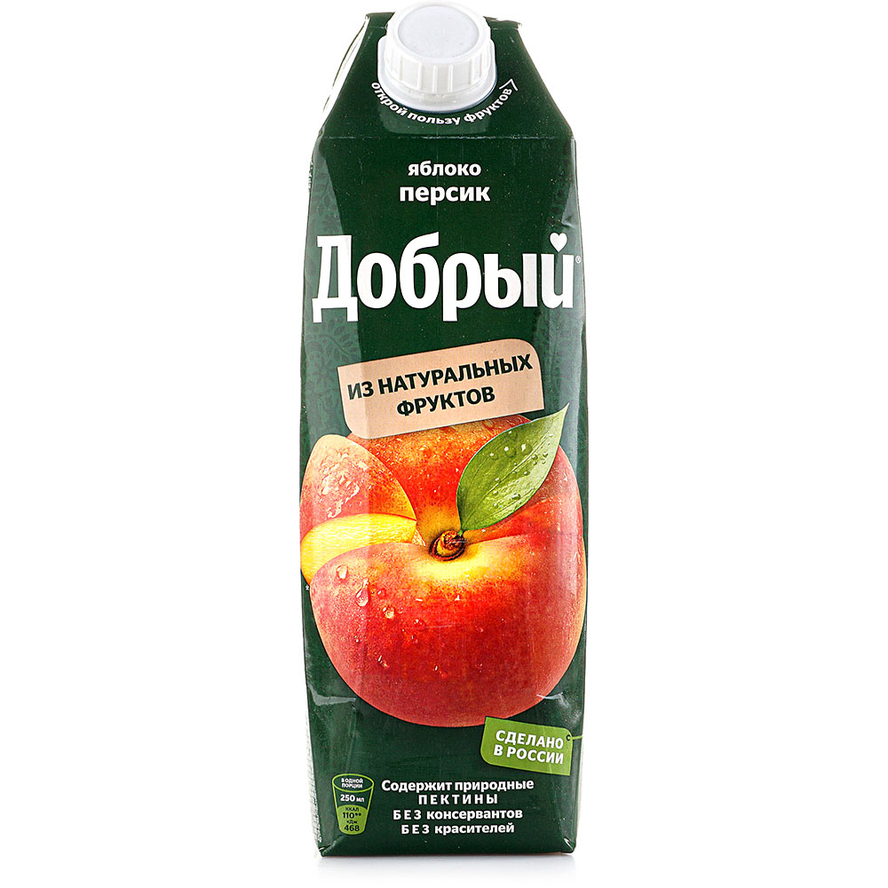 Сок Добрый 1л Персик/яблоко купить за 175 руб. с доставкой на дом в ...