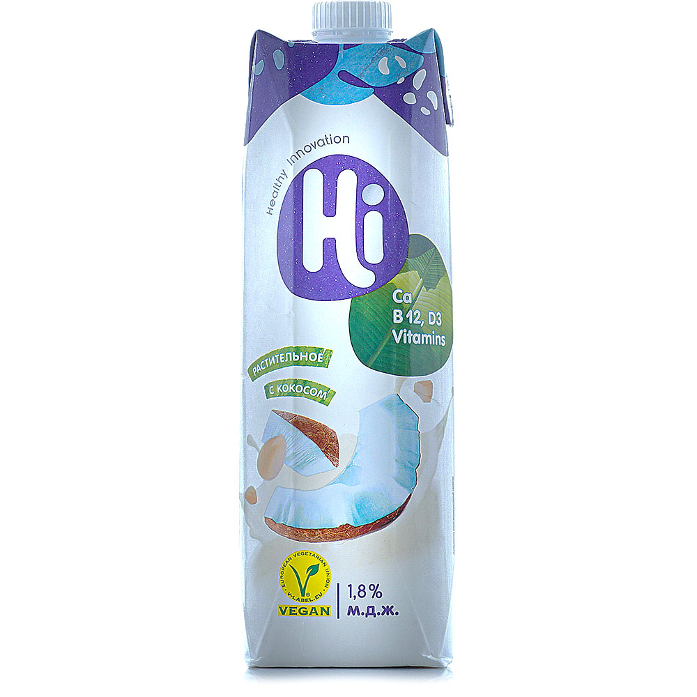 Напиток соевый Hi 1,8% 1,0л с кокосом купить за 189 руб. с доставкой на ...