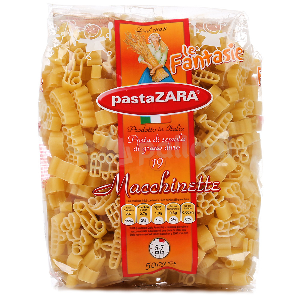 Макаронные изделия Pasta ZARA 500г №19 Машинки купить за 137 руб. с  доставкой на дом в интернет-магазине «Palladi» в Южно-Сахалинске