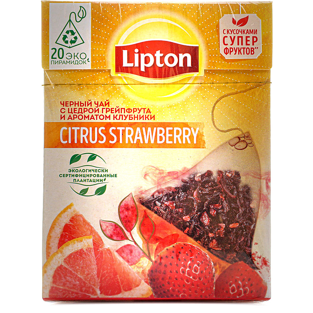 Чай Липтон 20 пирамидок Citrus Strawberry купить за 190 руб. с ...