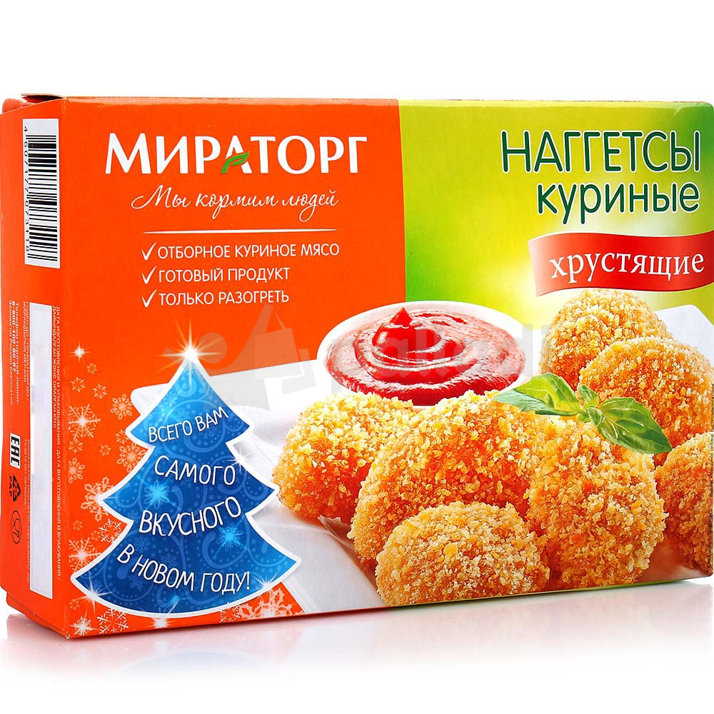 Наггетсы куриные Мираторг 300г хрустящие 1/12