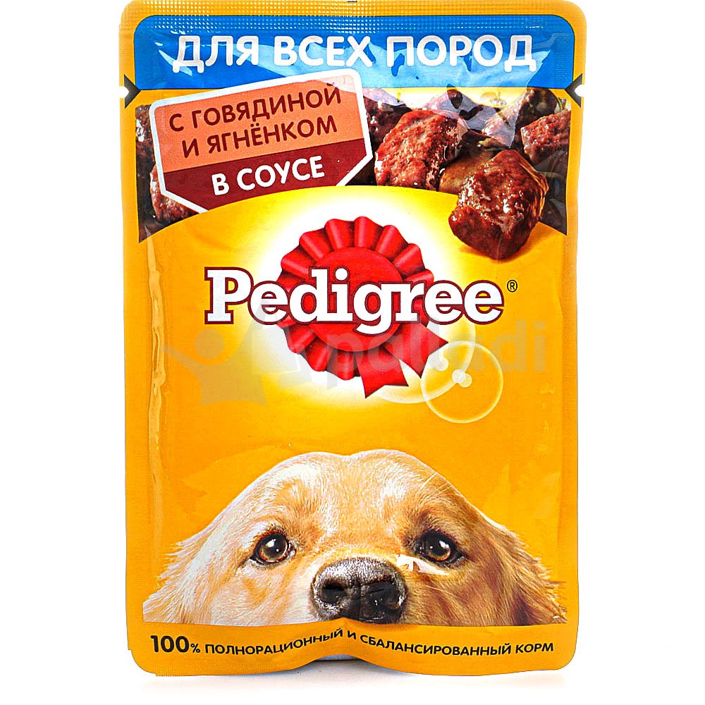 Корм для собак Pedigree 85г с говядиной и ягненком в соусе для собак ...