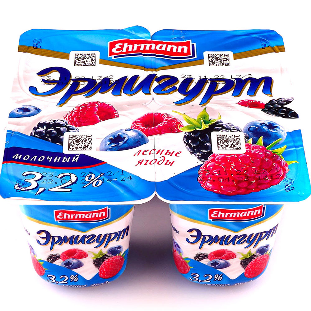 Йогурт Эрмигурт 3.2% Лесные ягоды 100г (4шт) купить за 213 руб. с ...