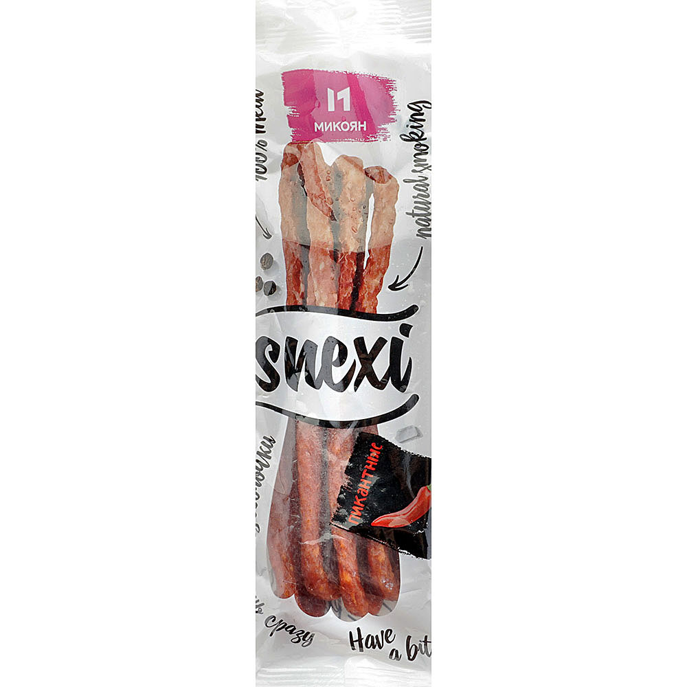 Колбаски Микоян Snexi Пикантные 100г купить за 233 руб. с доставкой на ...