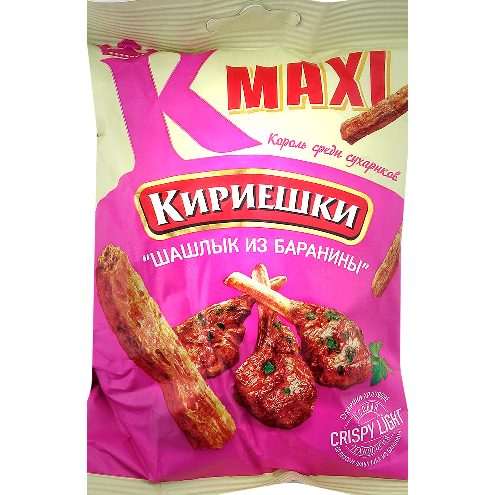 Кириешки Maxi 60г шашлык из баранины купить за 39 руб. с доставкой на дом в  интернет-магазине «Palladi» в Южно-Сахалинске