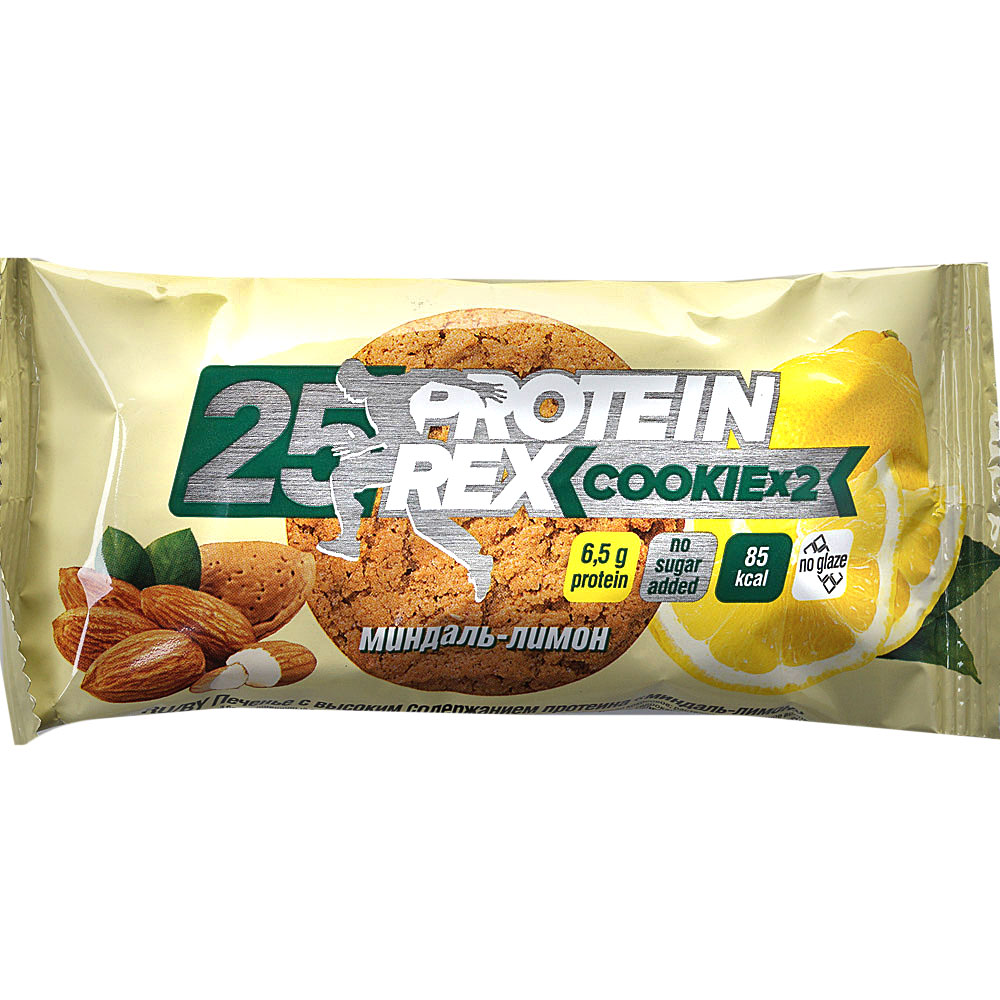 Печенье Protein Rex Cookie 25% протеиновое 50г миндаль-лимон купить за ...