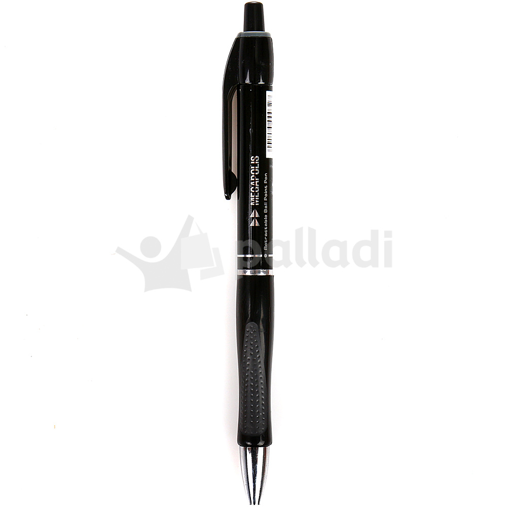 Ручка шариковая автоматическая черная с резиновой манжетой 0,7мм ЕК-32 .